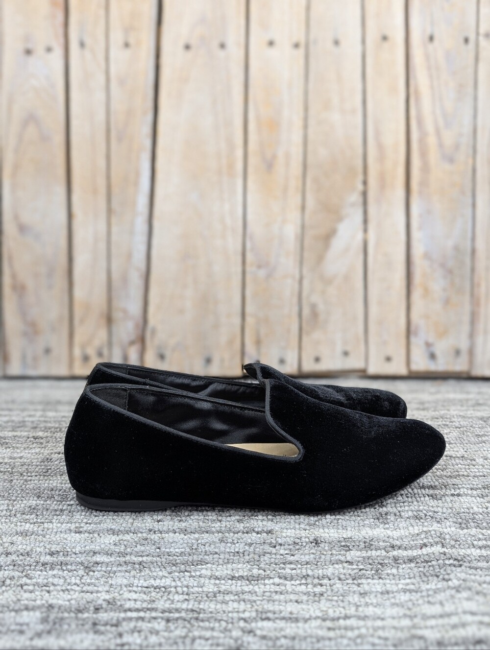 Birdies: Starling Velvet Flats - Black - Size 8